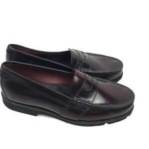 Rockport Men’s Black/Burgundy Penny Loafers 10M